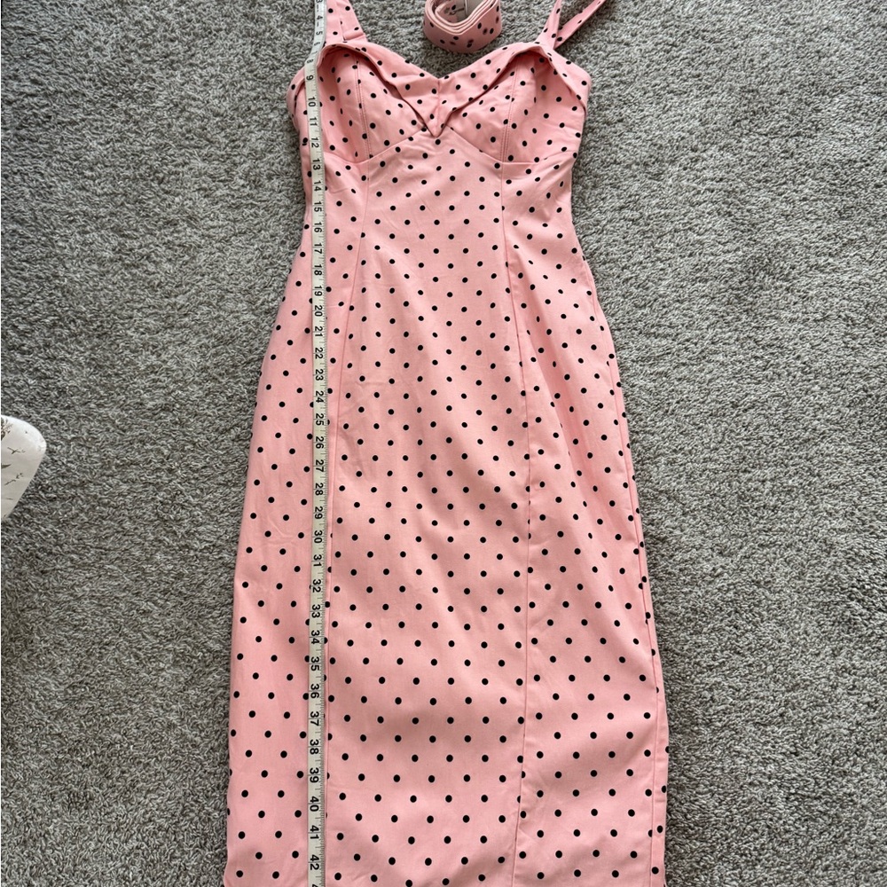 Vixen by Micheline Pitt - size medium - Maneater Wiggle Rose Polka Dot Dress